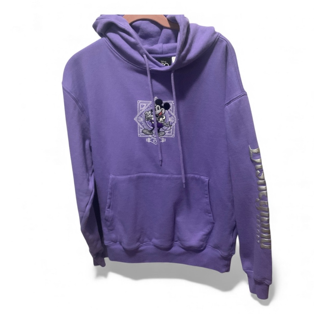 Disney 100 Years of Wonder Sweatshirt Hoodie Size SMALL Purple Embroidered